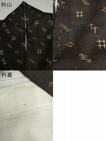 平和屋着物●国指定重要無形文化財　本場久米島紬　手織　正絹　逸品　AABG7906cs