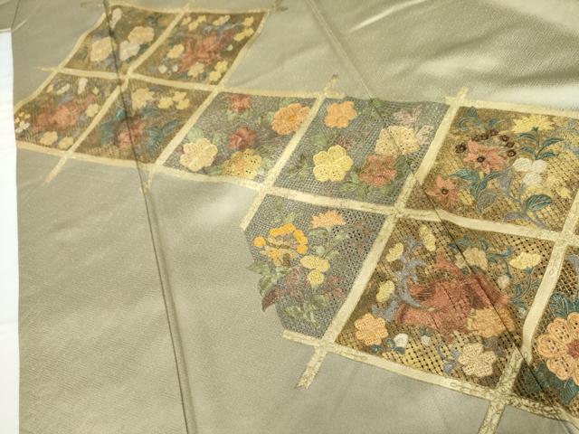 平和屋着物●訪問着　辻が花　鳳凰草花文　金彩　正絹　逸品　AABG7914cs