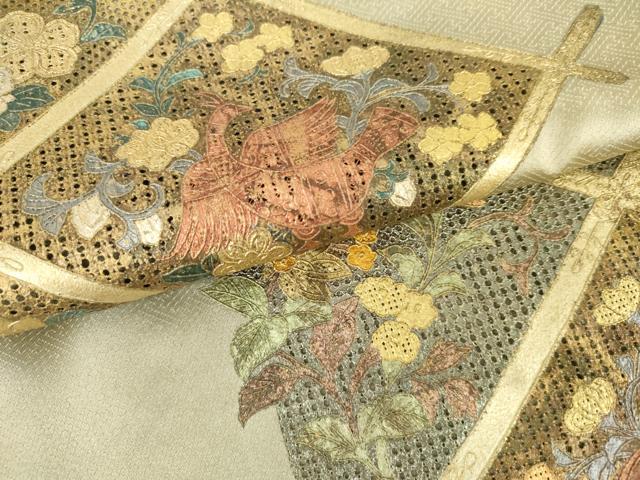 平和屋着物●訪問着　辻が花　鳳凰草花文　金彩　正絹　逸品　AABG7914cs