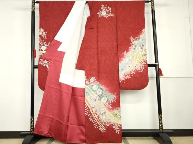 平和屋着物●豪華振袖　辻が花　暈し染め　金通し地　正絹　逸品　AABG7917cs