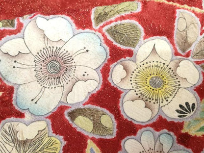 平和屋着物●豪華振袖　辻が花　暈し染め　金通し地　正絹　逸品　AABG7917cs