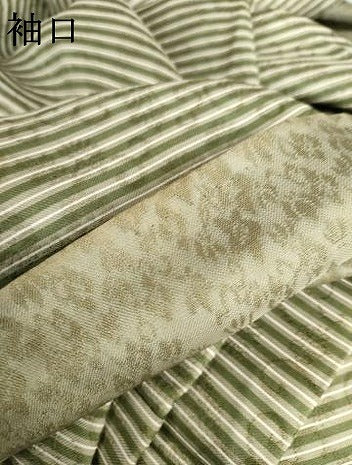 平和屋着物●お召　菊唐草文　正絹　逸品　AABG7927cs
