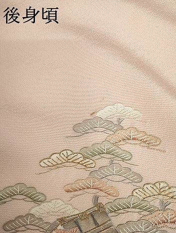 平和屋着物●訪問着 中国三大刺繍 汕頭刺繍 スワトウ刺繍 相良刺繍 渡橋風景松竹梅文 暈し染め 金糸 正絹 逸品 未使用 AABG7932cs