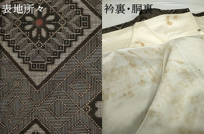 平和屋着物●本場大島紬　龍郷絣　正絹　逸品　AABG7933cs