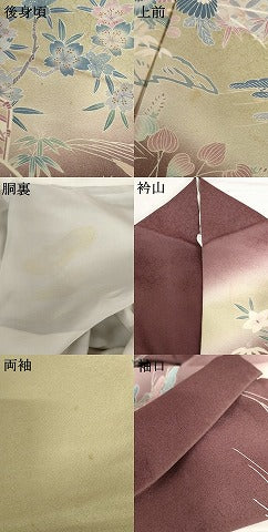 平和屋着物●名門・上野家　上野街子　清染居　訪問着　松竹梅　風景花文　暈し染め　正絹　逸品　AABG7937cs