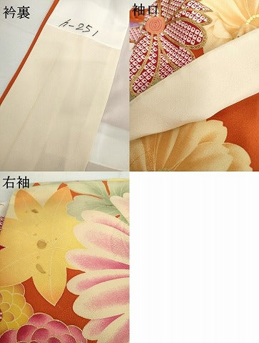 平和屋着物●大島優子　訪問着　刺繍　舞花文　金彩　金銀糸　正絹　逸品　AABG7950cs