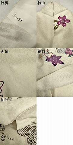 平和屋着物●訪問着　紅型　松竹梅　風景文　暈し染め　銀通し地　正絹　逸品　AABG7951cs