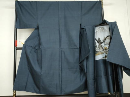 平和屋着物●男性　本場大島紬　アンサンブル　100亀甲　総詰め　キングサイズ　正絹　逸品　AABG7961cs