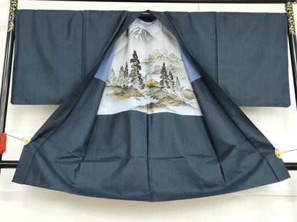 平和屋着物●男性　本場大島紬　アンサンブル　100亀甲　総詰め　キングサイズ　正絹　逸品　AABG7961cs