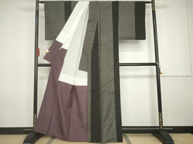 平和屋着物●銀座もとじ　本場大島紬　100亀甲　間道　正絹　逸品　未使用　AABG7974cs