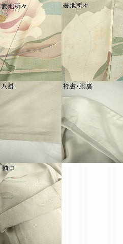 平和屋着物●創作友禅　百仙　木村渉基　訪問着　手描き　白蓮水　保証書付き　正絹　逸品　AABG7976cs