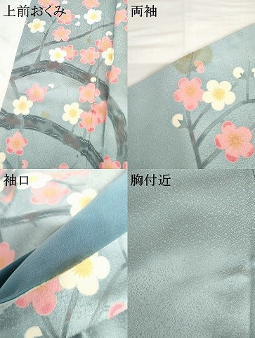 平和屋着物●京都の和装業の老舗一門　千切屋治兵衛　訪問着　手描き　梅　暈し染め　正絹　逸品　AABG7977cs