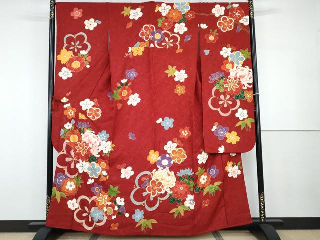 平和屋着物●豪華振袖　舞花文　金彩　正絹　逸品　AABG7988cs