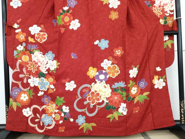 平和屋着物●豪華振袖　舞花文　金彩　正絹　逸品　AABG7988cs