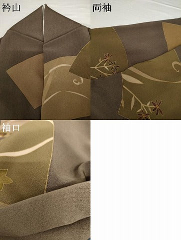 平和屋着物●訪問着　友禅　地紙枝花文　やまと誂製　正絹　逸品　AABG7990cs