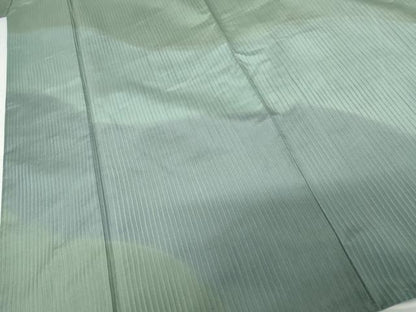 平和屋着物●本場大島紬　染大島　訪問着　よろけ斜縞　正絹　逸品　AABG7992cs