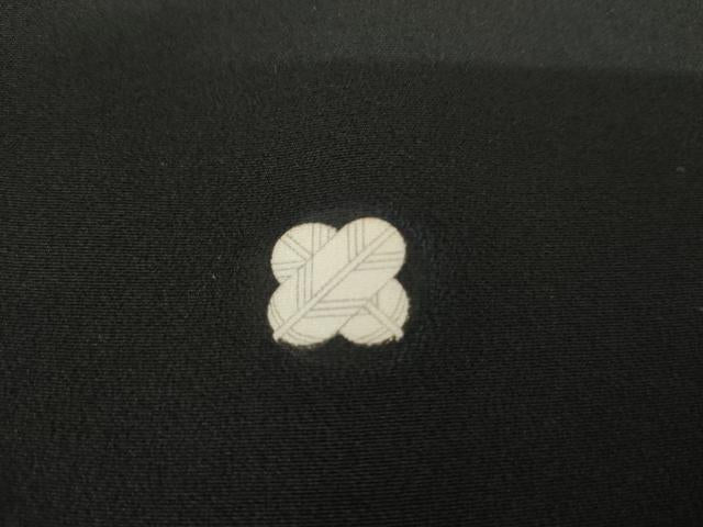 平和屋着物●本加賀友禅作家　東藤岳　黒留袖　笹梅花文　正絹　逸品　AABG7993cs