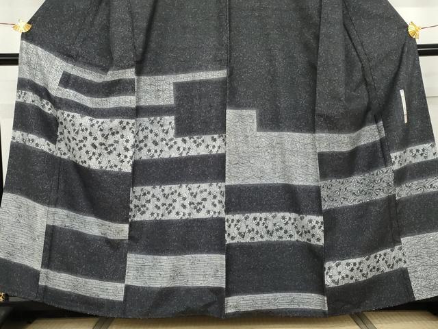 平和屋着物●二代目 川村久太郎　石川県指定無形文化財　牛首紬　白山工房　手織り　訪問着　花蝶楓文　正絹　逸品　AABG7994cs