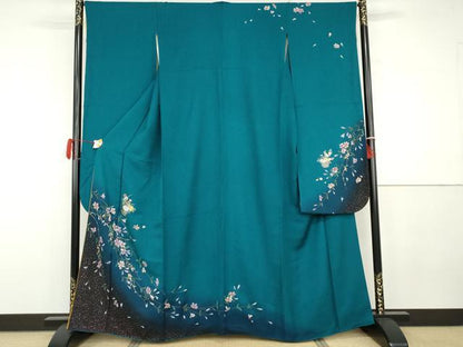 平和屋着物●豪華振袖　飾花文　暈し染め　金彩　鈴乃屋扱い　正絹　逸品　AABG8000cs