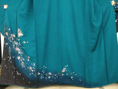 平和屋着物●豪華振袖　飾花文　暈し染め　金彩　鈴乃屋扱い　正絹　逸品　AABG8000cs