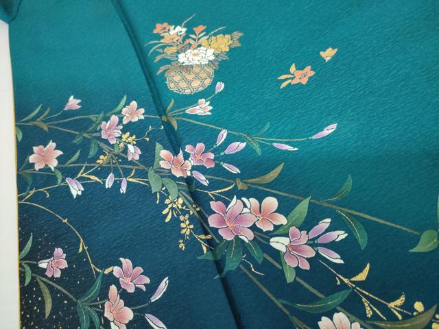 平和屋着物●豪華振袖　飾花文　暈し染め　金彩　鈴乃屋扱い　正絹　逸品　AABG8000cs
