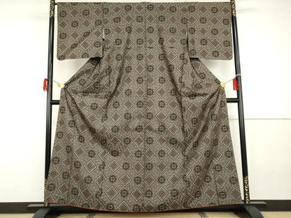 平和屋着物●本場大島紬　龍郷絣　正絹　逸品　AABG8004cs