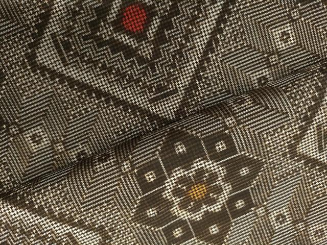 平和屋着物●本場大島紬　龍郷絣　正絹　逸品　AABG8004cs