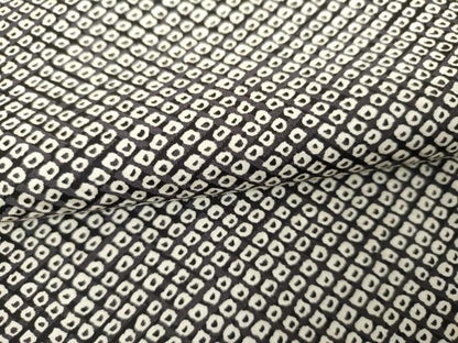 平和屋着物●上質な小紋　鹿の子文様　黒地　反端付き　正絹　逸品　AABG8007cs