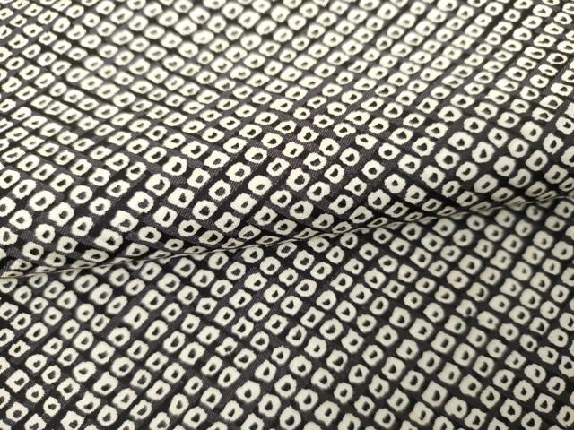 平和屋着物●上質な小紋　鹿の子文様　黒地　反端付き　正絹　逸品　AABG8007cs