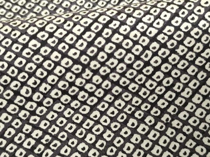 平和屋着物●上質な小紋　鹿の子文様　黒地　反端付き　正絹　逸品　AABG8007cs