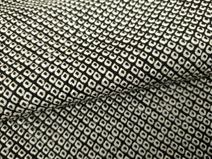 平和屋着物●大変加工の良い総絞り小紋　黒地　正絹　逸品　AABG8012cs
