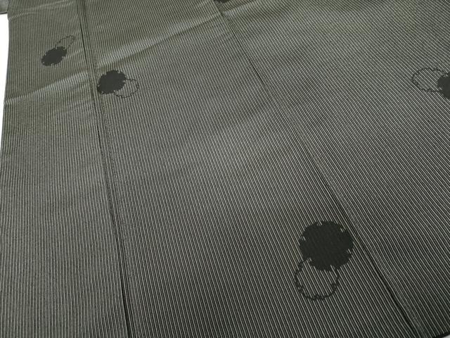 平和屋着物●お召　雪輪重ね文　黒地　さが美扱い　正絹　逸品　AABG8014cs