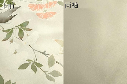 平和屋着物●訪問着　友禅　手描き　鴛鴦枝花文　正絹　逸品　AABG8020cs