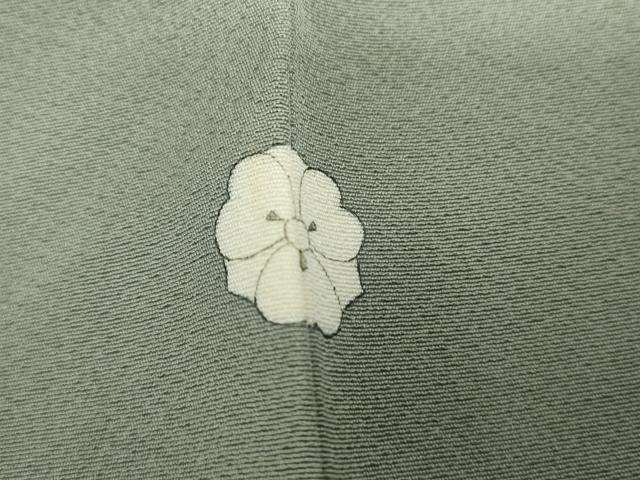 平和屋着物●上質な色無地　青白橡色　浜ちりめん　反端付き　正絹　逸品　未使用　AABG8021cs