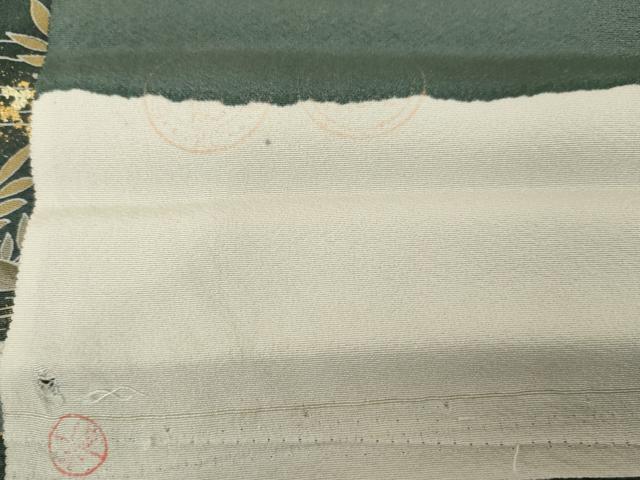 平和屋着物●訪問着　友禅　風景梅松花文　金彩　反端付き　正絹　逸品　AABG8022cs