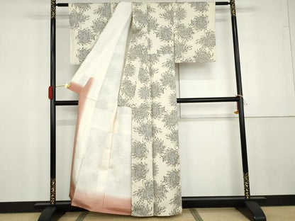 平和屋着物●本場大島紬　白大島　一元7マルキ　総絣　乱菊　松坂屋扱い　証紙付き　正絹　逸品　AABG8023cs