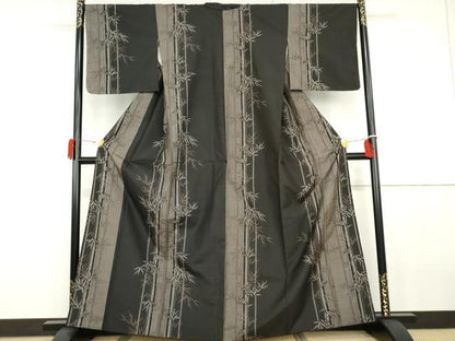 平和屋着物●本場大島紬　一元7マルキ　笹竹文　正絹　逸品　AABG8028cs