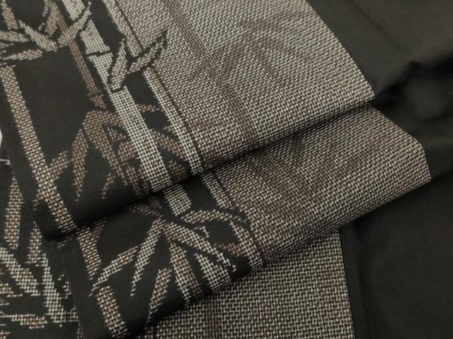 平和屋着物●本場大島紬　一元7マルキ　笹竹文　正絹　逸品　AABG8028cs
