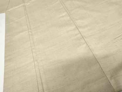 平和屋着物●本場結城紬　重要無形文化財　色無地　亜麻色　正絹　逸品　AABG8033cs