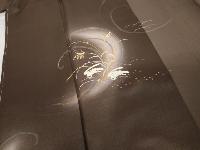 平和屋着物●訪問着　刺繍　月兎　暈し染め　金彩　金銀糸　正絹　逸品　未使用　AABG8035cs