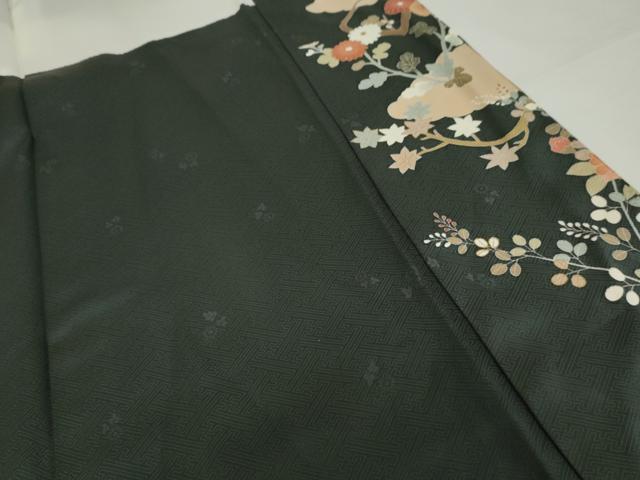 平和屋着物●訪問着　駒刺繍　雲取り枝花文　金彩　正絹　逸品　AABG8040cs