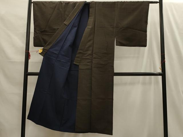 平和屋着物□男性 紬 間道 正絹 逸品 AABG8041sx