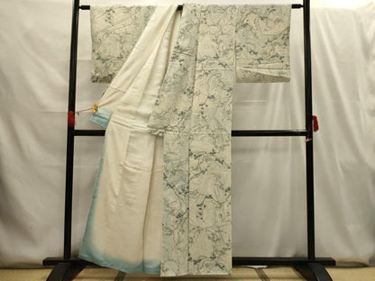 平和屋着物■上質な小紋 流水枝葉文 正絹 逸品 AABG8047sx