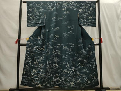 平和屋着物■訪問着 手描き 風景文 正絹 逸品 AABG8053sx