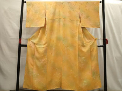 平和屋着物■上質な小紋 地紋起こし 笹の葉地紋 暈し染め 正絹 逸品 AABG8060sx