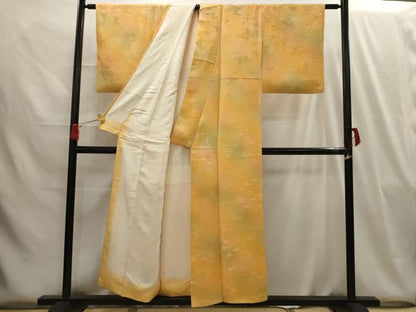 平和屋着物■上質な小紋 地紋起こし 笹の葉地紋 暈し染め 正絹 逸品 AABG8060sx