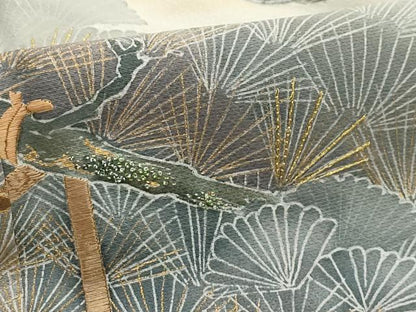 平和屋着物■中国三大刺繍 相良刺繍 訪問着 枝松文 暈し染め 金糸 金彩 正絹 逸品 AABG8061sx