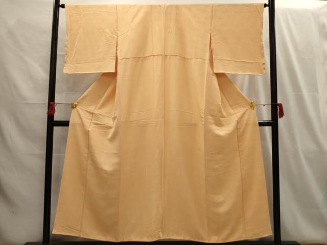 平和屋着物■上質な色無地 紋意匠 杏色 正絹 逸品 AABG8062sx