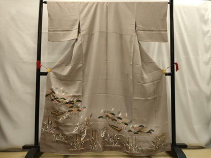 平和屋着物■豪華黒留袖 飛鶴浜松文 金彩 正絹 逸品 AABG8066sx