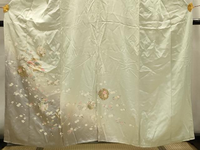 平和屋着物■訪問着 雪輪花文 暈し染め 金糸 金彩 正絹 逸品 AABG8067sx